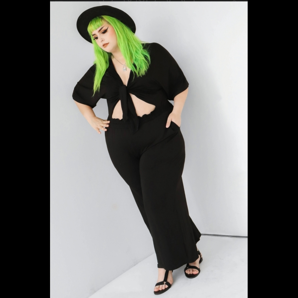 Foxblood Summer Nights Tie Top Jumpsuit